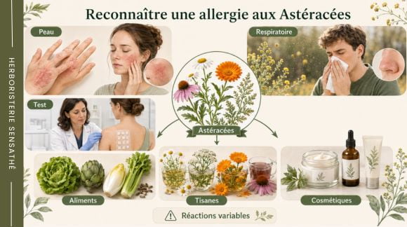 Reconnaître une allergie aux Astéracées  réactions cutanées, respiratoires, alimentaires et cosmétiques - Herboristerie Sensathé